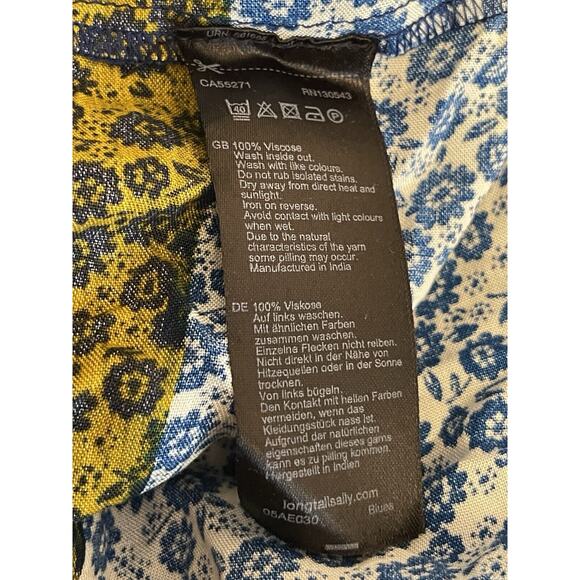 Long Tall Sally Ditsy Print Maxi Dress Size 10 US Tall Blue Short Sleeve NWT - Picture 8 of 8